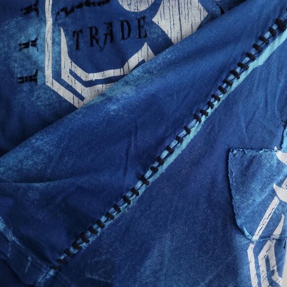 Affliction distressed grunge Y2K style blue shirt - Picture 6 of 6